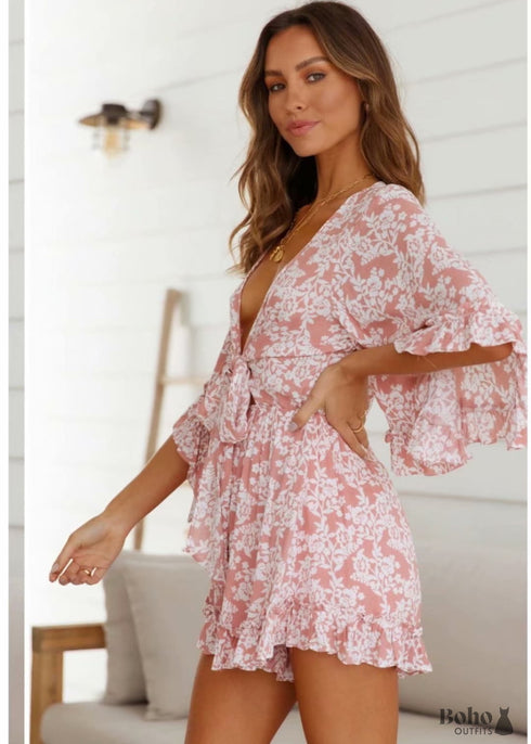 Boho Romper Mini Summer Dress Teagan